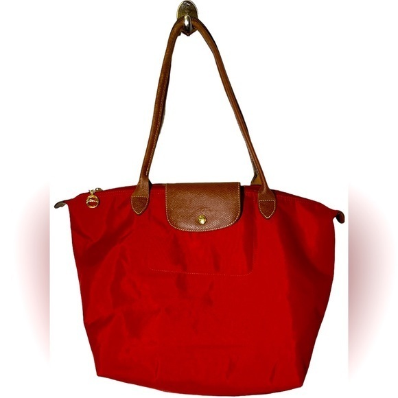 Longchamp Bags Longchamp Le Pliage Red Tote Shopping Bag Great